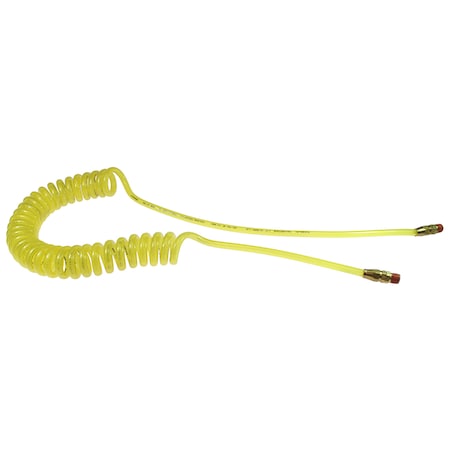 Coilhose Pneumatics Flexeel Coil 1/4"IDx10 ' 1/4" MPT Swivel Transparent YellowPRE14-10B-TY PRE14-10B-TY
